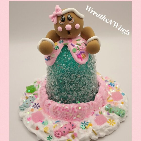 Gingerbread Gumdrop, Christmas Decor, Gingerbread Tiered Tray,Fake Bake - Picture 1 of 6